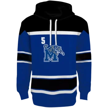 customized memphis tigers striped pattern blue hoodie best selling