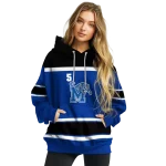 customized memphis tigers striped pattern blue hoodie best selling