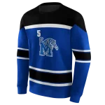 customized memphis tigers striped pattern blue hoodie best selling