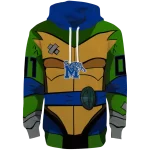 customized memphis tigers superhero armor blue green hoodie best selling