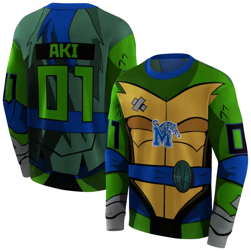 customized memphis tigers superhero armor blue green hoodie premium grade customized memphis tigers superhero armor blue green hoodie premium grade