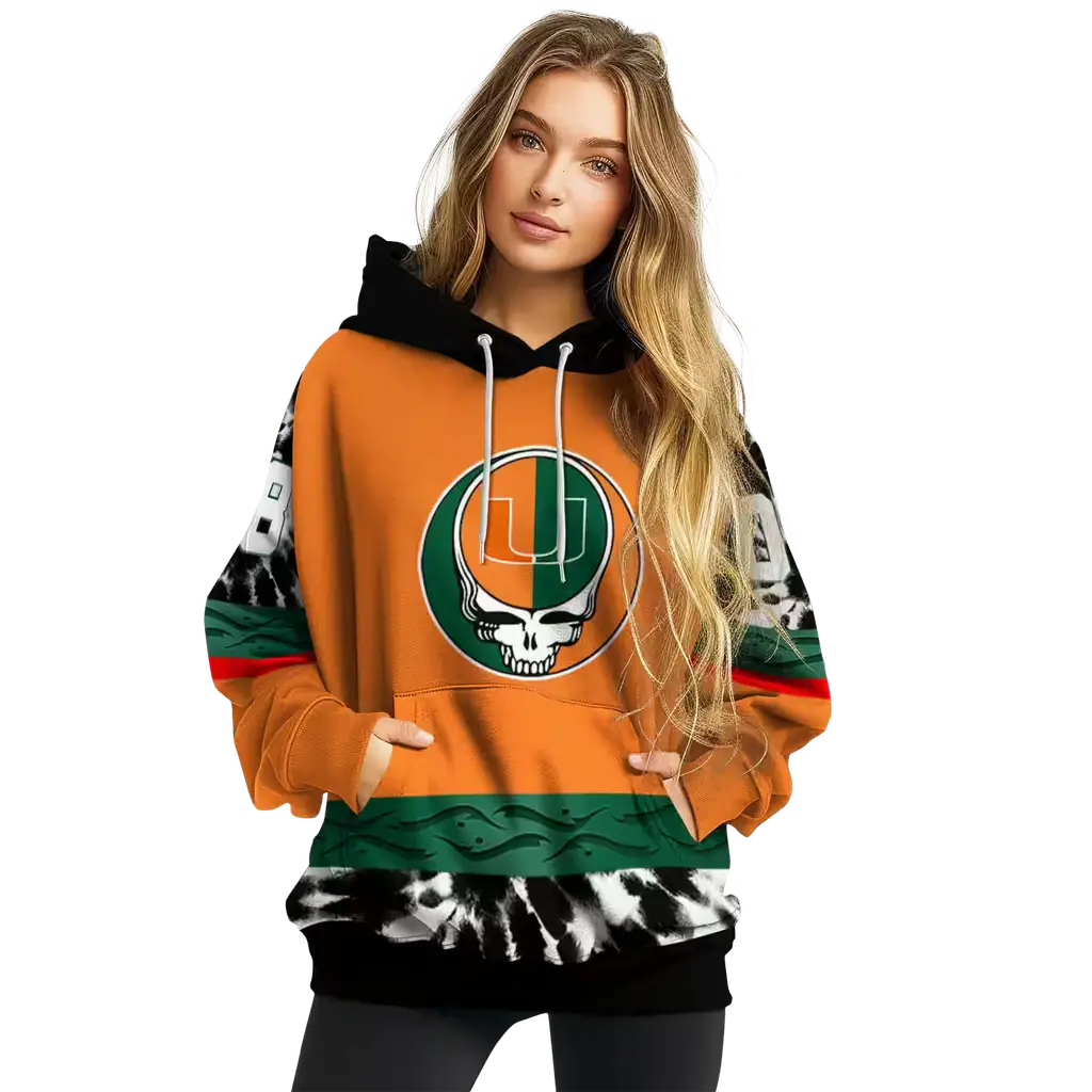customized miami hurricanes grateful vibes orange hoodie high quality customized miami hurricanes grateful vibes orange hoodie high quality