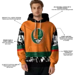 customized miami hurricanes grateful vibes orange hoodie best selling