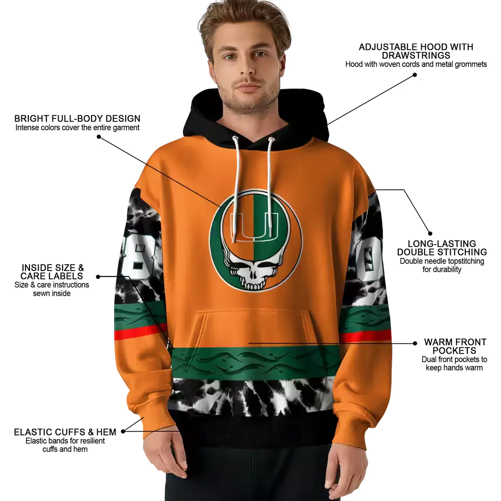 customized miami hurricanes grateful vibes orange hoodie latest model customized miami hurricanes grateful vibes orange hoodie latest model