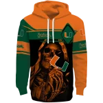 customized miami hurricanes grim reaper orange black hoodie best selling