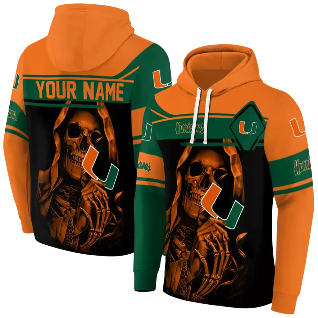 customized miami hurricanes grim reaper orange black hoodie fashion forward customized miami hurricanes grim reaper orange black hoodie fashion forward