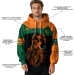 customized miami hurricanes grim reaper orange black hoodie best selling