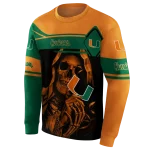 customized miami hurricanes grim reaper orange black hoodie best selling
