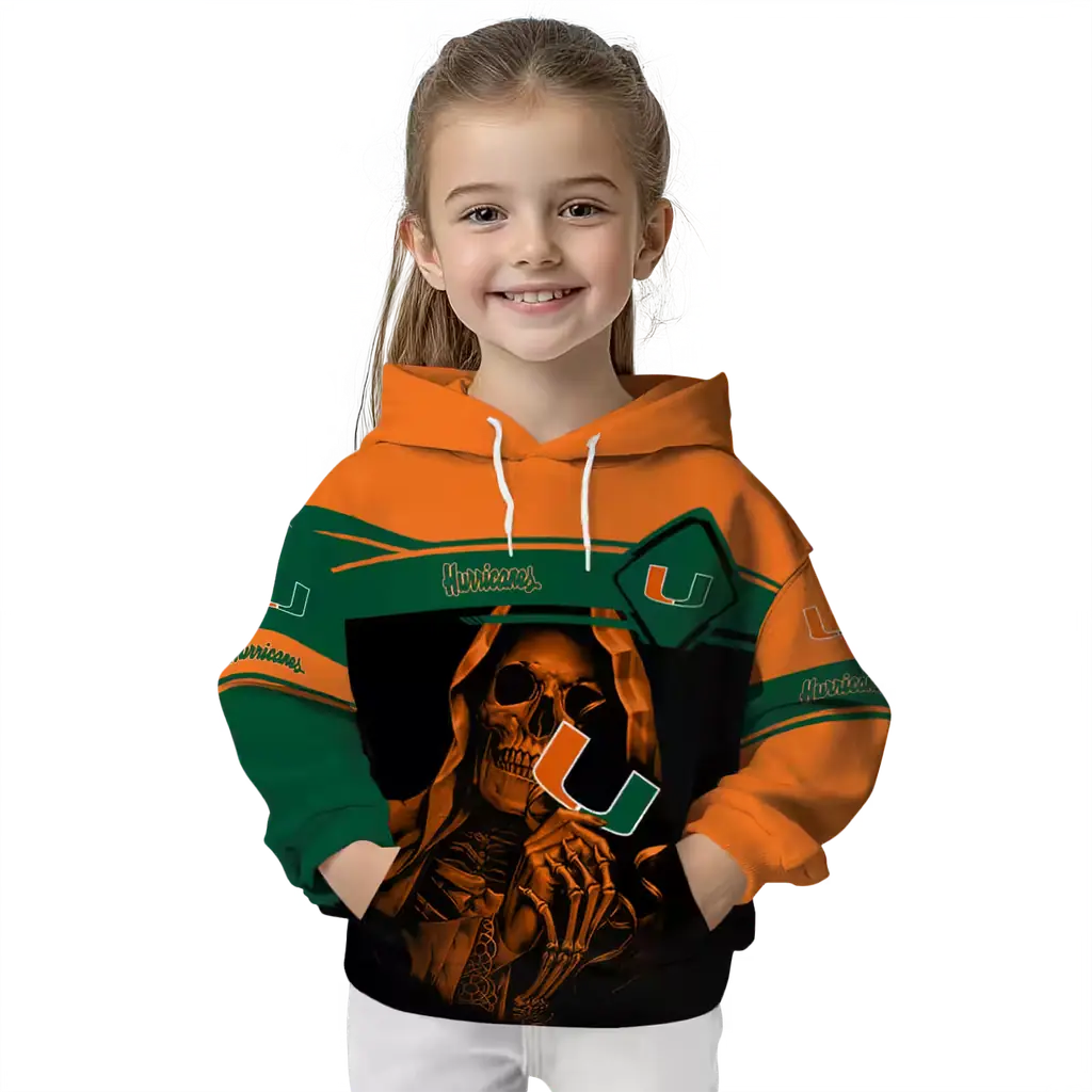 customized miami hurricanes grim reaper orange black hoodie top rated customized miami hurricanes grim reaper orange black hoodie top rated