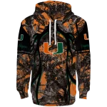 customized miami hurricanes hunting theme orange black hoodie best selling