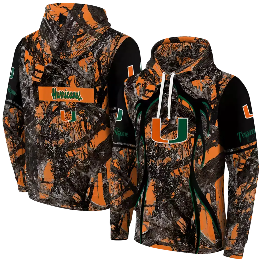 customized miami hurricanes hunting theme orange black hoodie fashion forward customized miami hurricanes hunting theme orange black hoodie fashion forward
