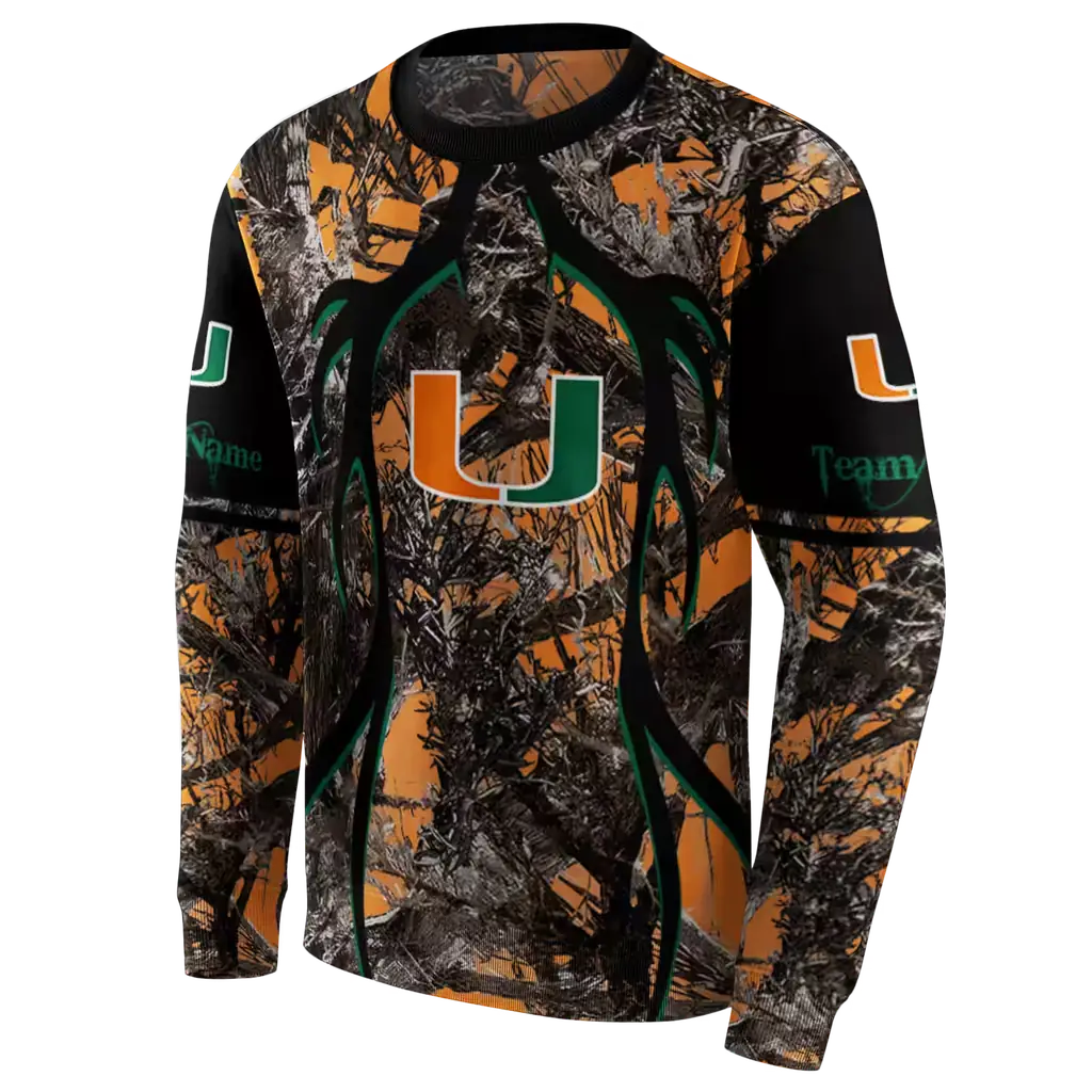 customized miami hurricanes hunting theme orange black hoodie new arrival customized miami hurricanes hunting theme orange black hoodie new arrival