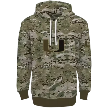 customized miami hurricanes military style hoodie best selling