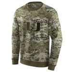 customized miami hurricanes military style hoodie best selling