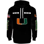 customized miami hurricanes punisher skull black hoodie best selling