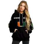 customized miami hurricanes punisher skull black hoodie best selling