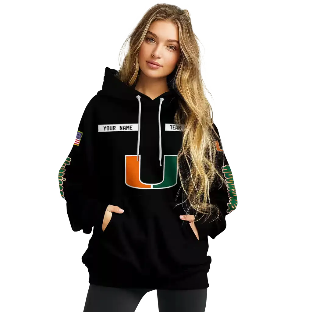 customized miami hurricanes punisher skull black hoodie high quality customized miami hurricanes punisher skull black hoodie high quality