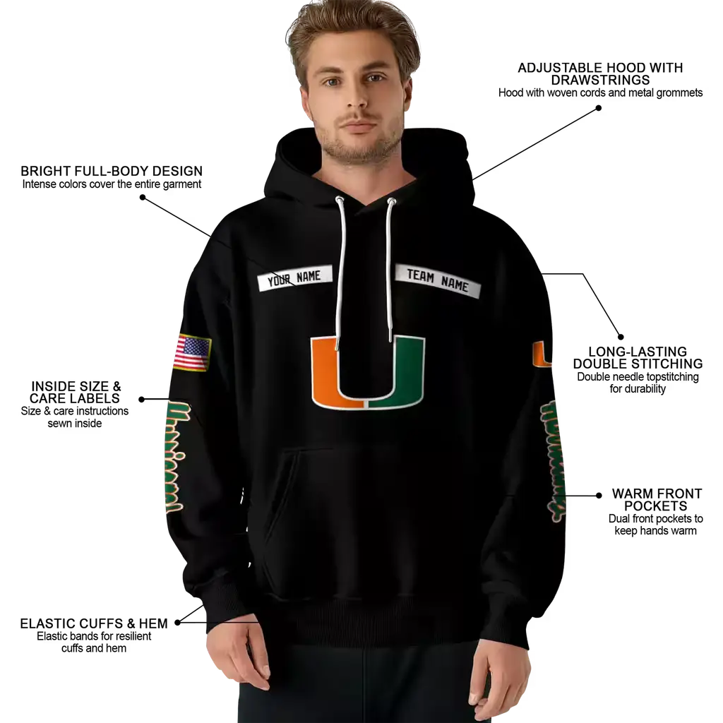 customized miami hurricanes punisher skull black hoodie latest model customized miami hurricanes punisher skull black hoodie latest model