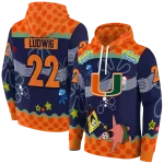 customized miami hurricanes spongebob patrick star orange navy hoodie best selling