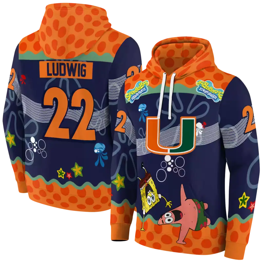 customized miami hurricanes spongebob patrick star orange navy hoodie fashion forward customized miami hurricanes spongebob patrick star orange navy hoodie fashion forward