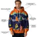 customized miami hurricanes spongebob patrick star orange navy hoodie best selling
