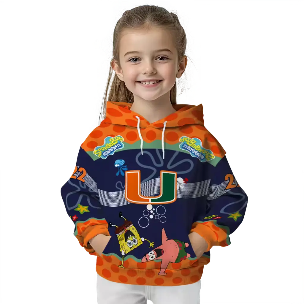 customized miami hurricanes spongebob patrick star orange navy hoodie top rated customized miami hurricanes spongebob patrick star orange navy hoodie top rated