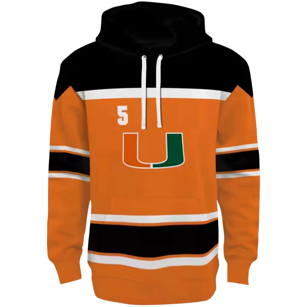 customized miami hurricanes striped pattern orange hoodie best selling customized miami hurricanes striped pattern orange hoodie best selling