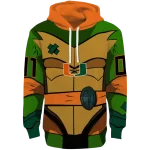 customized miami hurricanes superhero armor orange green hoodie best selling