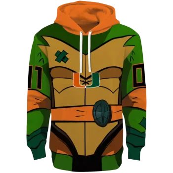 customized miami hurricanes superhero armor orange green hoodie best selling