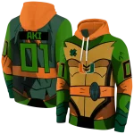 customized miami hurricanes superhero armor orange green hoodie best selling