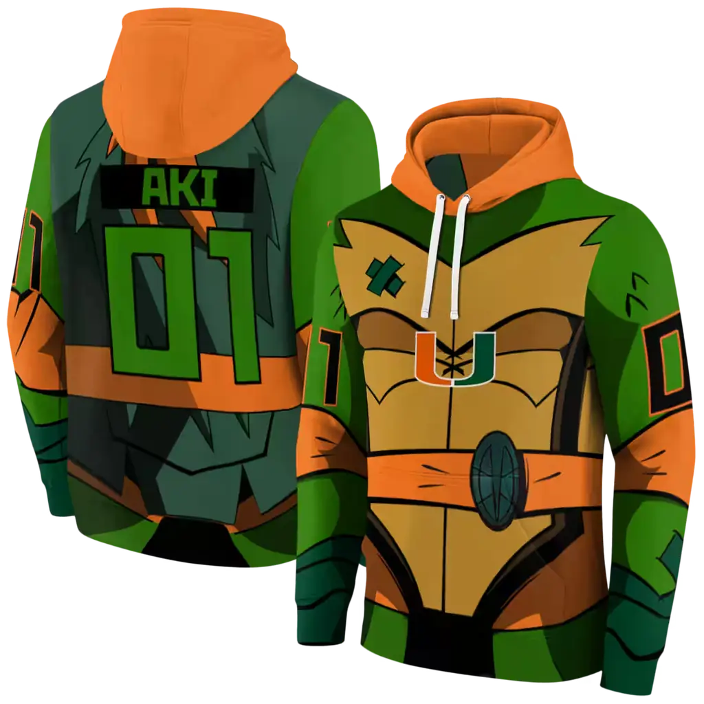 customized miami hurricanes superhero armor orange green hoodie fashion forward customized miami hurricanes superhero armor orange green hoodie fashion forward