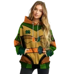 customized miami hurricanes superhero armor orange green hoodie best selling