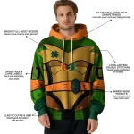 customized miami hurricanes superhero armor orange green hoodie best selling