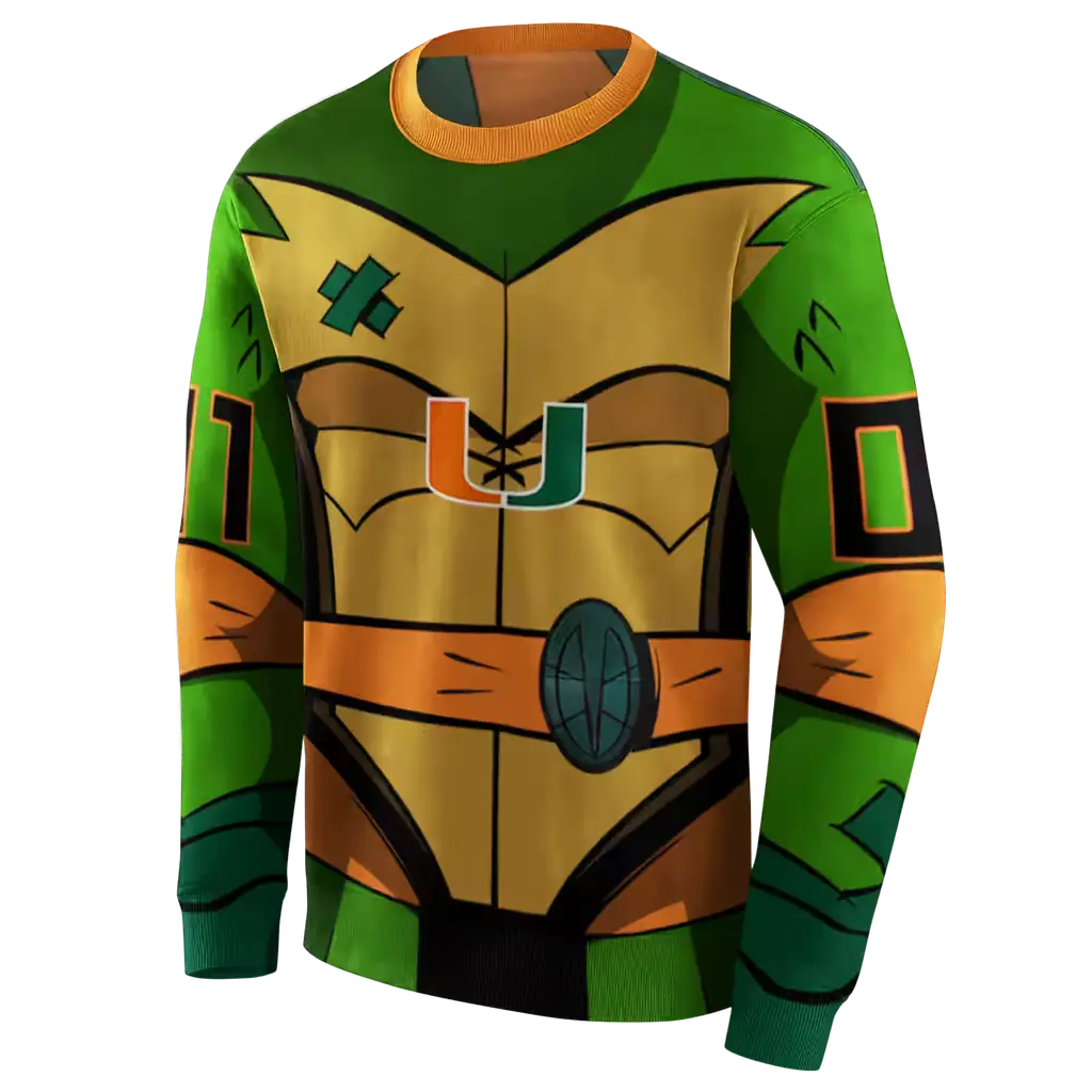 customized miami hurricanes superhero armor orange green hoodie new arrival customized miami hurricanes superhero armor orange green hoodie new arrival