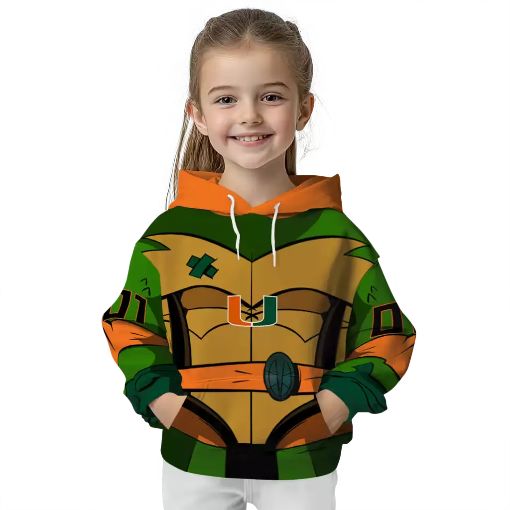 customized miami hurricanes superhero armor orange green hoodie top rated customized miami hurricanes superhero armor orange green hoodie top rated