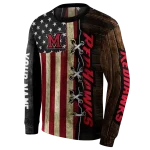 customized miami redhawks american pride hoodie best selling