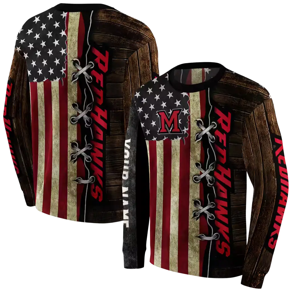 customized miami redhawks american pride hoodie premium grade customized miami redhawks american pride hoodie premium grade