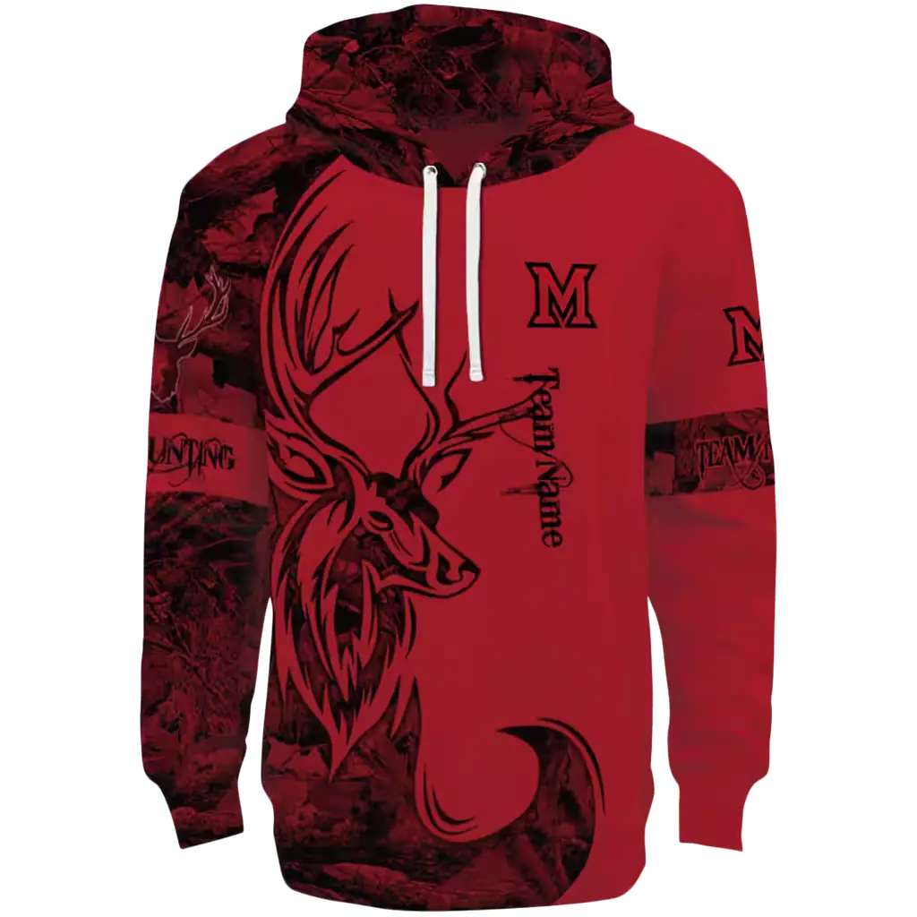 customized miami redhawks deer silhouette red hoodie best selling customized miami redhawks deer silhouette red hoodie best selling