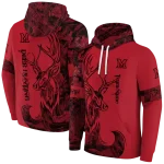 customized miami redhawks deer silhouette red hoodie best selling