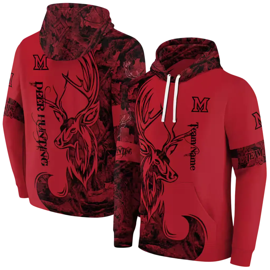 customized miami redhawks deer silhouette red hoodie fashion forward customized miami redhawks deer silhouette red hoodie fashion forward