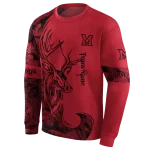 customized miami redhawks deer silhouette red hoodie best selling