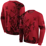 customized miami redhawks deer silhouette red hoodie best selling