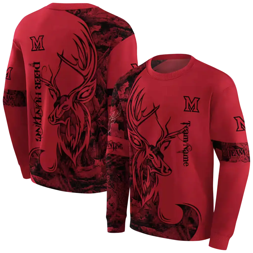 customized miami redhawks deer silhouette red hoodie premium grade customized miami redhawks deer silhouette red hoodie premium grade