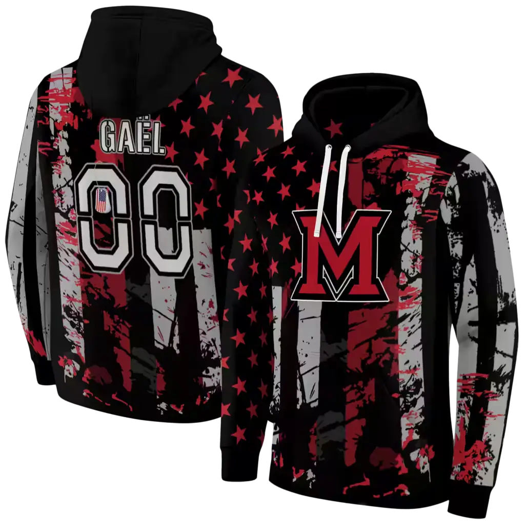 customized miami redhawks distressed flag red black hoodie fashion forward customized miami redhawks distressed flag red black hoodie fashion forward