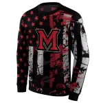 customized miami redhawks distressed flag red black hoodie best selling