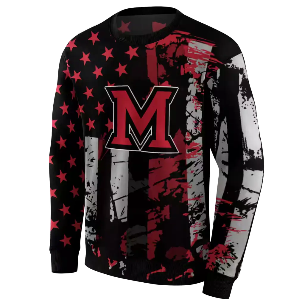 customized miami redhawks distressed flag red black hoodie new arrival customized miami redhawks distressed flag red black hoodie new arrival