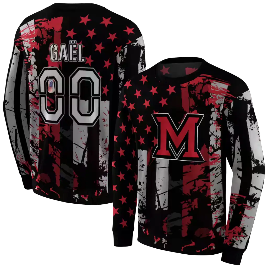 customized miami redhawks distressed flag red black hoodie premium grade customized miami redhawks distressed flag red black hoodie premium grade