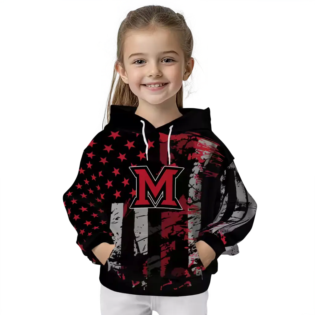 customized miami redhawks distressed flag red black hoodie top rated customized miami redhawks distressed flag red black hoodie top rated