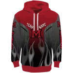 customized miami redhawks flame design red hoodie best selling