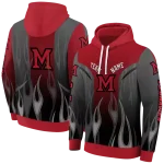 customized miami redhawks flame design red hoodie best selling